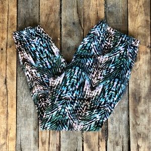 Turquoise and Purple Lightweight Jogger Pants